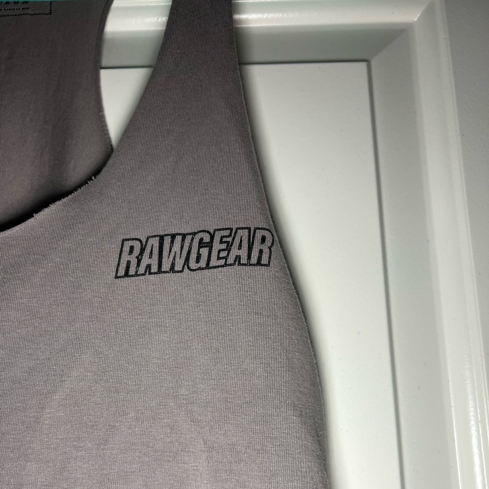 Men’s Gray Racerback Tank Top - Picture 3 of 6